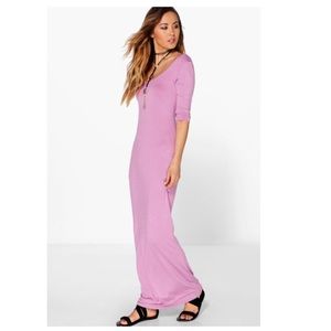Shelly 3/4 Sleeve Scoop Neck Maxi Dress